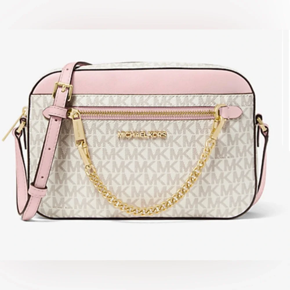 SALE Micheal Kors Jet Set Crossbody Bag NWT Pink/cream - Picture 3 of 7